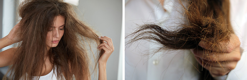 Capelli rovinati dopo l’estate con lunghezze secche e opache